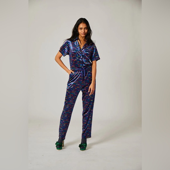 Rachel Antonoff Pants - RACHEL ANTONOFF Jewel Jumpsuit Stick On Earrings Size XS